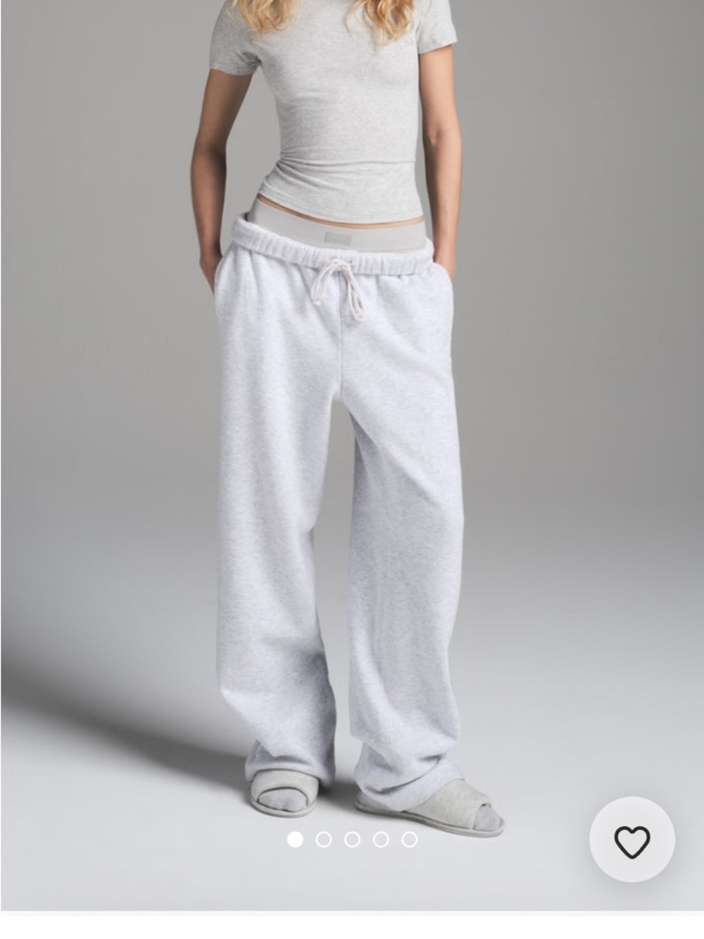 SKIMS Light Gray Fleece Drawstring Sweatpants